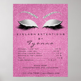 Gray Pink Gold Makeup Artist Lashes Price List ポスター