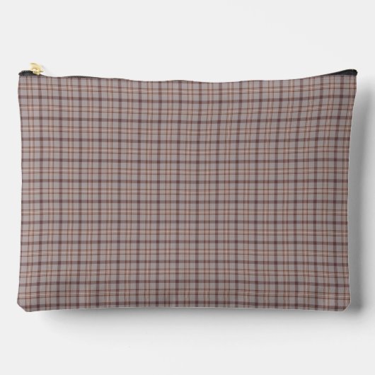 Gray Pink Plaid Classic Pattern Retro アクセサリーポーチ (正面)