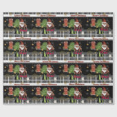  Gray Plaid Santa Christmas Wrapping Paper for Dad ラッピングペーパー (フラット)