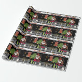  Gray Plaid Santa Christmas Wrapping Paper for Dad ラッピングペーパー (アンロールド)