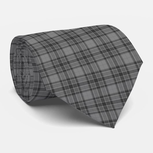 Gray Plaid Tartan Neck Tie ネクタイ (ロール)
