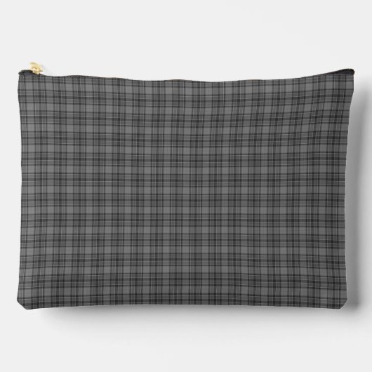 Gray Plaid Tartan Pattern アクセサリーポーチ (正面)
