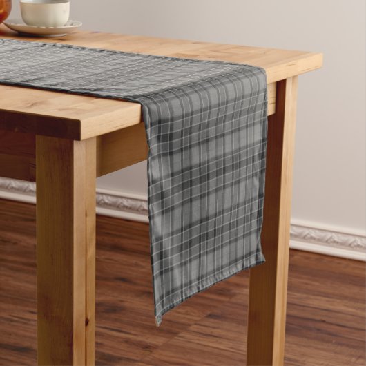 Gray Plaid Tartan Table Runner ショートテーブルランナー (インサイチュ)
