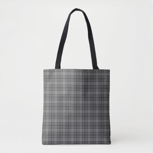 Gray Plaid Tartan Tote Bag トートバッグ (正面)