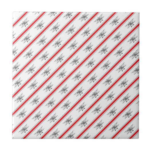 Gray Plane Red Lines Airplanes Pilot Plane タイル (正面)