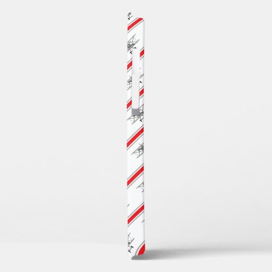 Gray Plane Red Lines Airplanes Pilot Plane Case-Mate iPhoneケース (裏面 / 左)