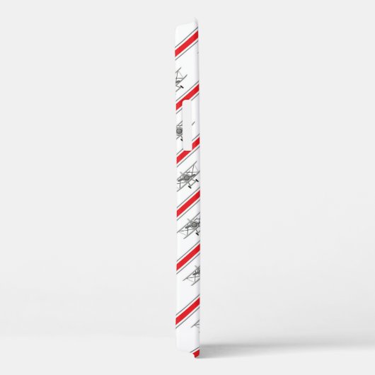 Gray Plane Red Lines Airplanes Pilot Plane Case-Mate iPhoneケース (裏面 / 右)