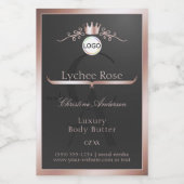 Gray Product Label Rose Gold Frame Logo Monogram フードラベル (シングルラベル)