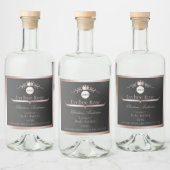 Gray Product Label Rose Gold Frame Logo Monogram リキュールボトルラベル (ボトル)