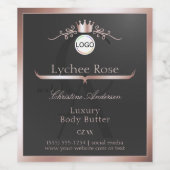 Gray Product Label Rose Gold Frame Logo Monogram ワインラベル (シングルラベル)
