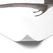 Gray Pteradactyl Dinosaur Poster Print ポスター (角)