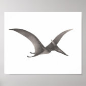Gray Pteradactyl Dinosaur Poster Print ポスター (正面)