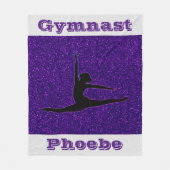 Gray / Purple体操フリースブランケットfor Girls フリースブランケット (正面)