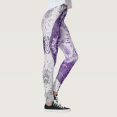 Gray Purple Fractal Art Leggings レギンス (右)