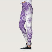 Gray Purple Fractal Art Leggings レギンス (左)