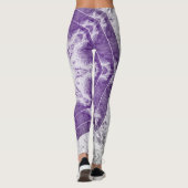 Gray Purple Fractal Art Leggings レギンス (裏面)