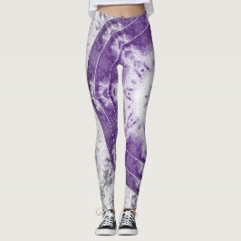 Gray Purple Fractal Art Leggings レギンス