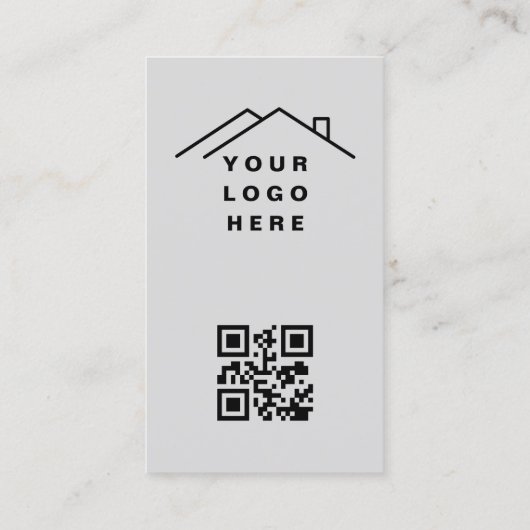 Gray QR Code Real Estate Agent Photo Logo 名刺 (裏面)