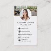 Gray Real Estate Agent Photo Logo Social Media 名刺 (正面)