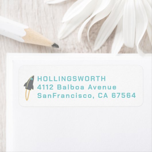 Gray Rocket Return Address ラベル (インサイチュ)