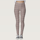 Gray Rose Plaid Classic Pattern レギンス (正面)