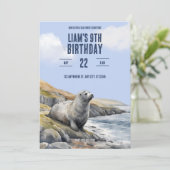 Gray Seal Birthday Invitation 招待状 (スタンド正面)