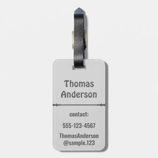 Gray Shades Color Blocks ラゲッジタグ (裏面縦)