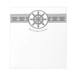 Gray Ships Wheelメモパーソナライズされた帳 ノートパッド