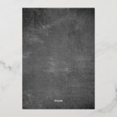 Gray silver modern monogram rustic wedding 箔招待状 (裏面)