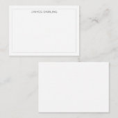 Gray Simple Modern Professional Thin Border ノートカード (正面/裏面)