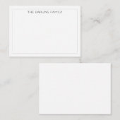 Gray Simple Modern Professional Thin Border ノートカード (正面/裏面)