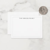 Gray Simple Modern Professional Thin Border ノートカード (正面/裏面インサイチュ)