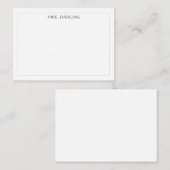 Gray Simple Modern Professional Thin Border ノートカード (正面/裏面)