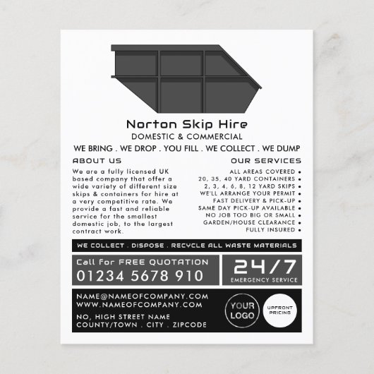 Gray Skip、Skip/Dumpster Company 広告's チラシ (正面)