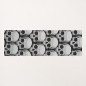 Gray Skull Pattern – Minimal Gothic Design ヨガマット (裏面(横))
