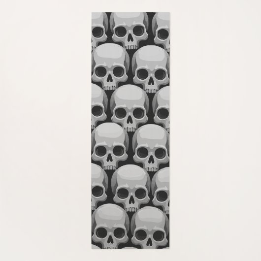 Gray Skull Pattern – Minimal Gothic Design ヨガマット (裏面)
