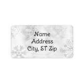 Gray Snowflakes Return Address Labels ラベル (正面)