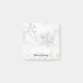 Gray Snowflakes Snow Personal Post It Note Pad ポストイット (正面)