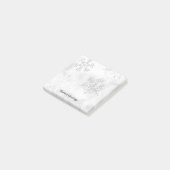 Gray Snowflakes Snow Personal Post It Note Pad ポストイット (アングル)