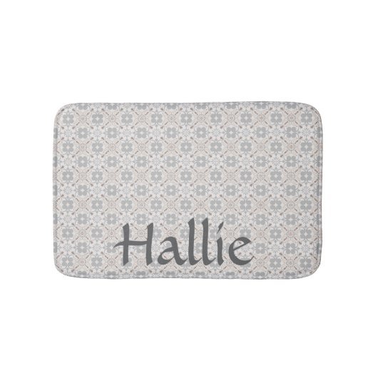 Gray Spanish Tile Pattern Absorbent Pet Mat バスマット (正面)