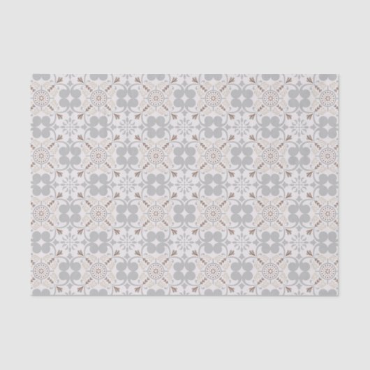 Gray Spanish Tile Pattern Gift 薄葉紙 (正面)