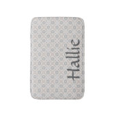Gray Spanish Tile Personalized Pet Food Mat バスマット (正面縦)