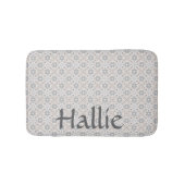 Gray Spanish Tile Personalized Pet Food Mat バスマット (正面)