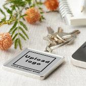 Gray Square Premiumのビジネス名とロゴ キーホルダー (側面)