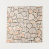 Gray stone wall background. stone, texture, wall,  タペストリー (正面)