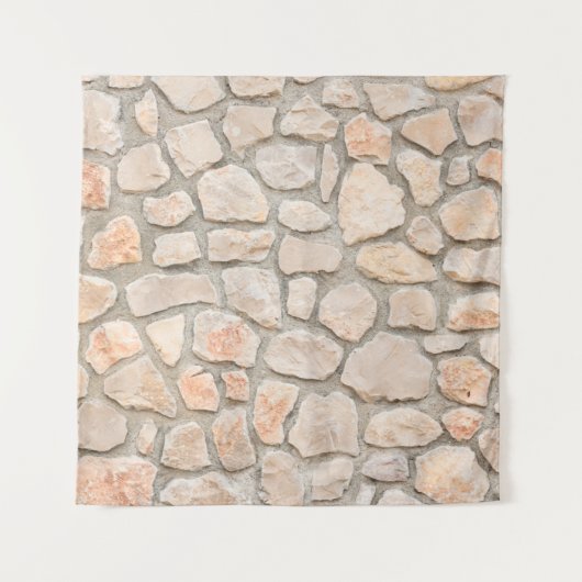 Gray stone wall background. stone, texture, wall,  タペストリー (正面)