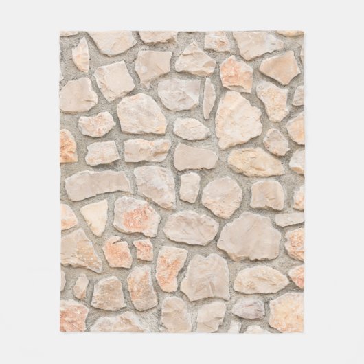 Gray stone wall background. stone, texture, wall, フリースブランケット (正面)