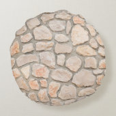 Gray stone wall background. stone, texture, wall, ラウンドクッション (裏面)
