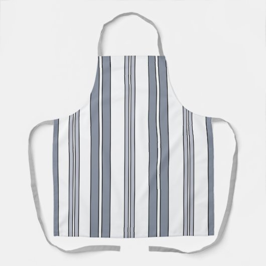 Gray Stripes Baker Chef エプロン (正面)