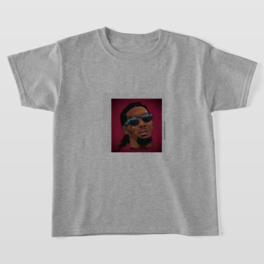 Gray T shirt Offset for Boys & Teens  Tシャツ (レイダウン)